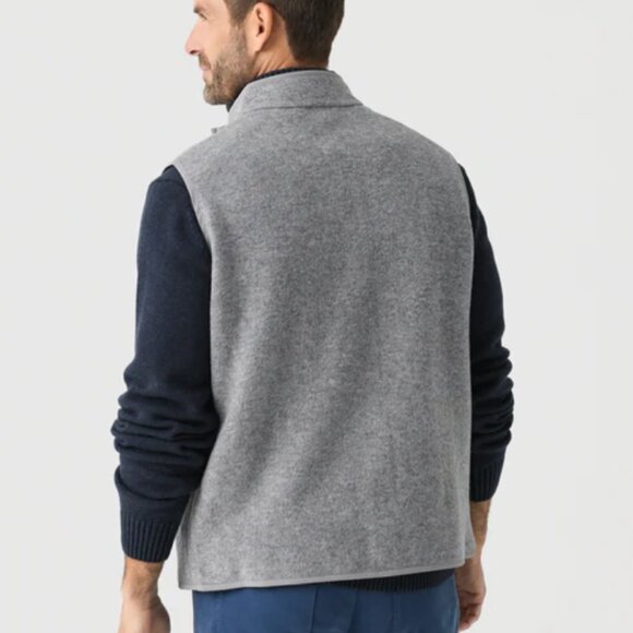 Peter Millar Crown Flex Fleece Wool Vest M British Grey NWT $495 - Picture 4 of 5